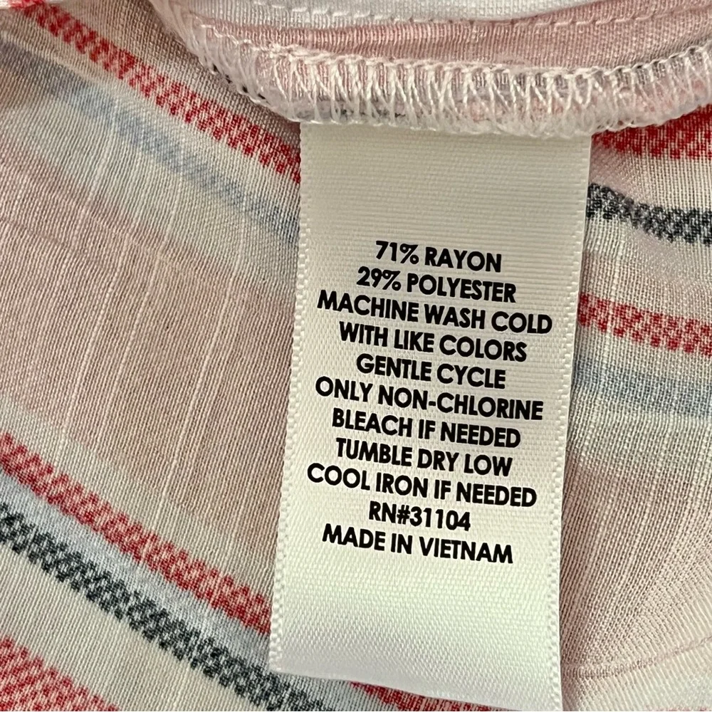 Kim Rogers Striped Long Sleeve Top Resortwear Cruise Lightweight Nautical - Picture 10 of 10